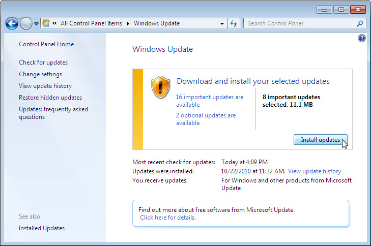5.2.1.10 Lab – Check for Updates in Windows 7 and Vista Answers 05