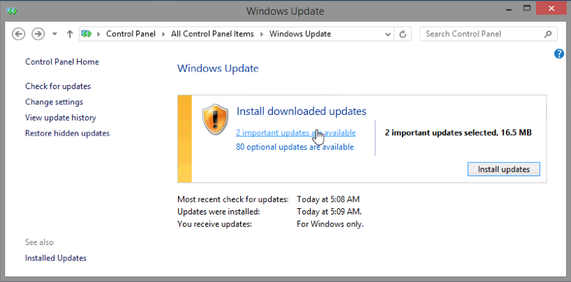 5.2.1.10 Lab – Check for Updates in Windows 8 Answers 03