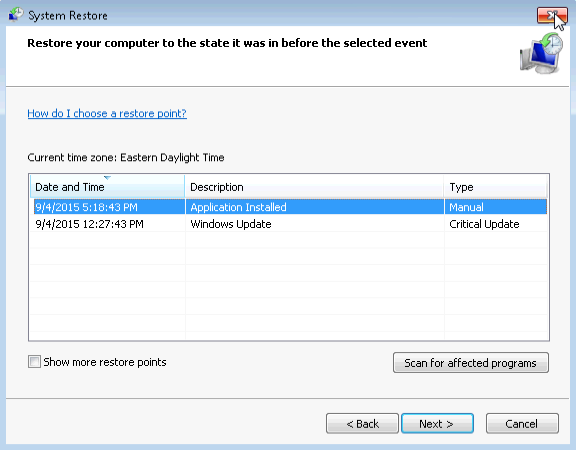 6.3.1.7 Lab – System Restore in Windows 7 and Vista Answers 05