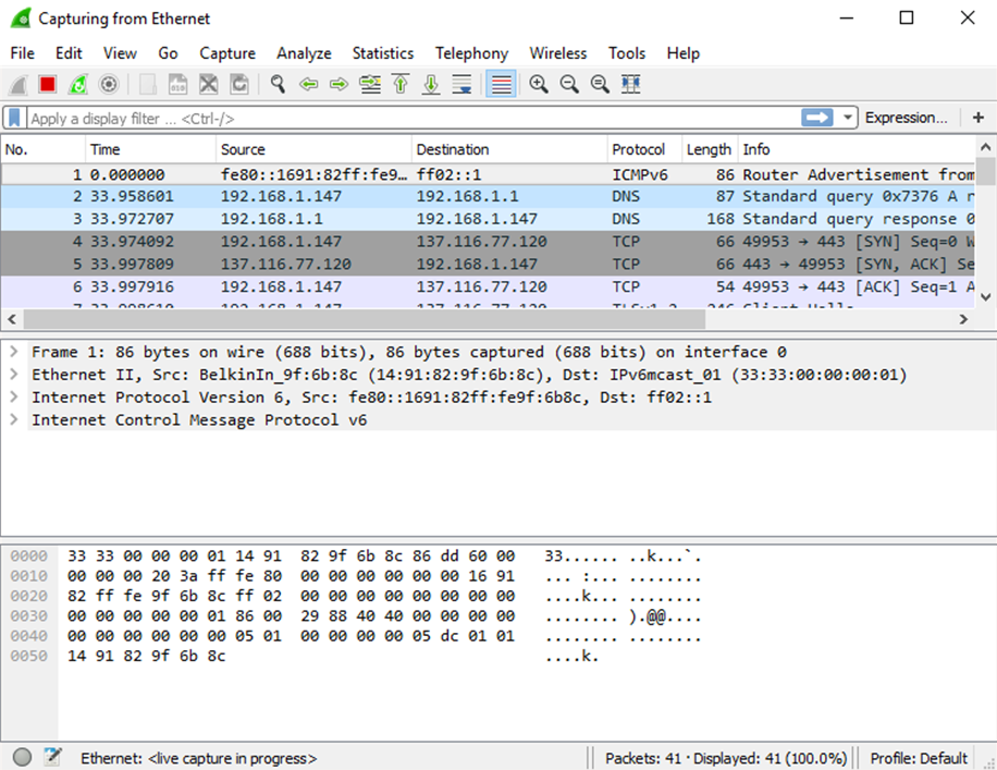 3.4.1.2 Lab – Using Wireshark to View Network Traffic Answers 007