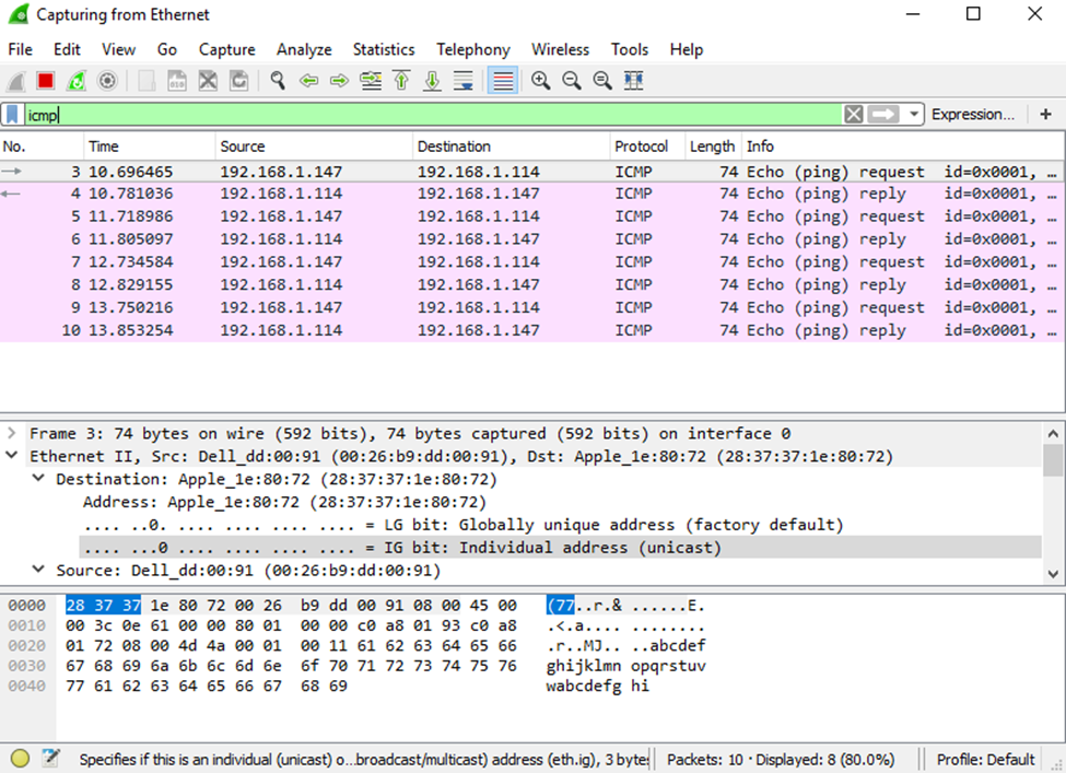 3.4.1.2 Lab – Using Wireshark to View Network Traffic Answers 010